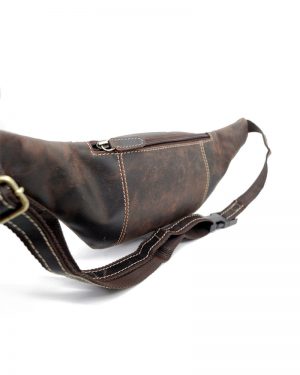 Dark Brown Leather Waist Bag