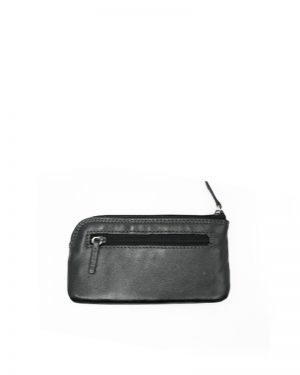 Leather Black Wallet For Coins