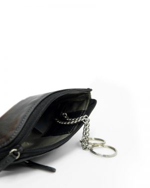 Leather Black Wallet For Coins