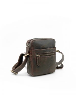 Leather Brown Coffee Bag Small