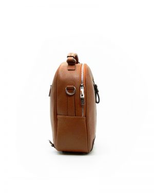 Leather Backpack With Small Zipper