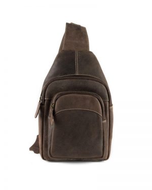 Coffee Breast Leather Bag