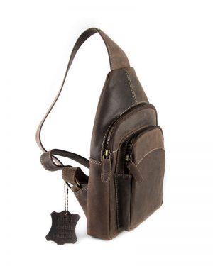 Coffee Breast Leather Bag