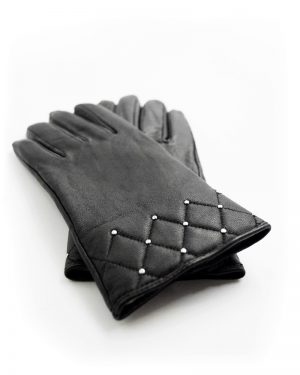 Leather Gloves With Embossed Female Detail