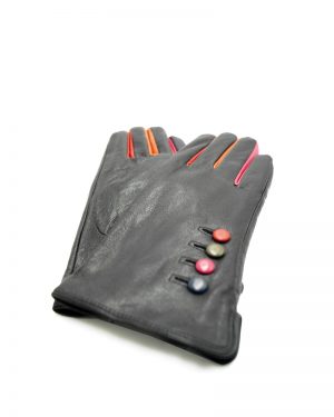 Women 039 S Leather Gloves Black With Buttons