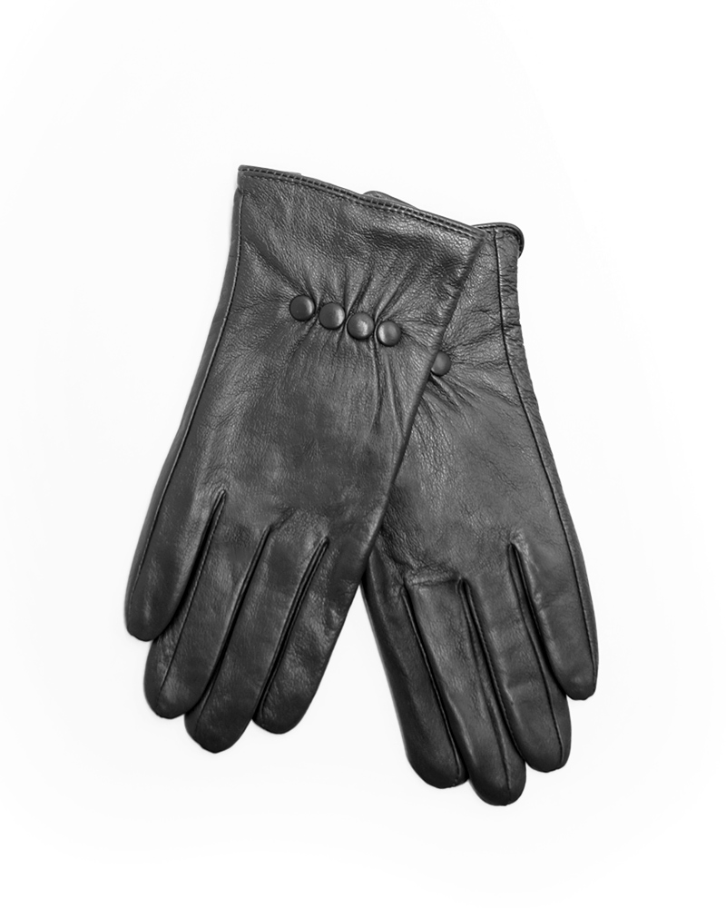 Δερμάτινα γάντια γυναικεία μαύρα