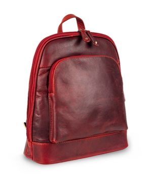 γυναικείο δερμάτινο backpack κόκκινο