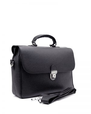 Leather Briefcase In Dark Brown