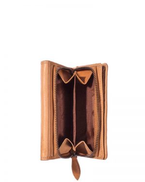 Womens Leather Wallet Trip Camel