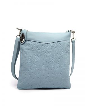 Leather Blue Handbag Amp Shoulder Embossed Women