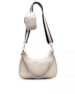 Women 039 S Leather Bag Ivory With Chain