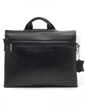 Leather Briefcase Black Alpe