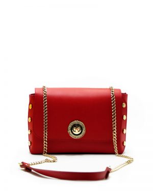 Leather Women Pink Bag With Chain
