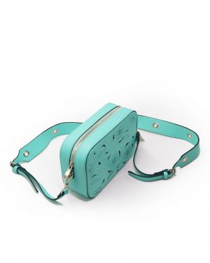 Leather Women 039 S Turquoise Bag With Perforated Plans