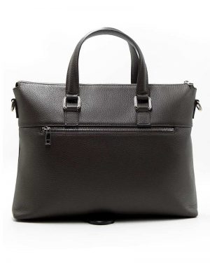 Leather Briefcase Black With Lid