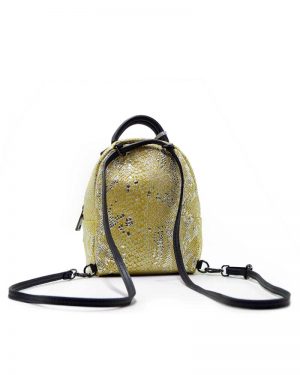Leather Womens Backpack Small Yellow