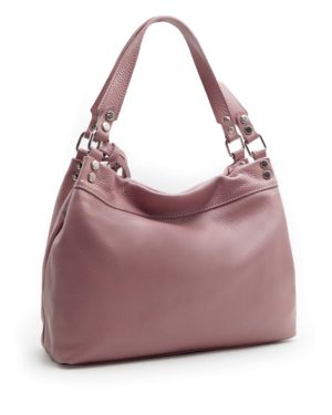 ροζ δερμάτινη τσάντα